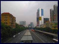 Bus station seen from an overpass of Zhongshan Avenue near our hotel.